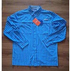 Mens Nwt Habit Fishing vPerformance Checkered Button Shirt‎